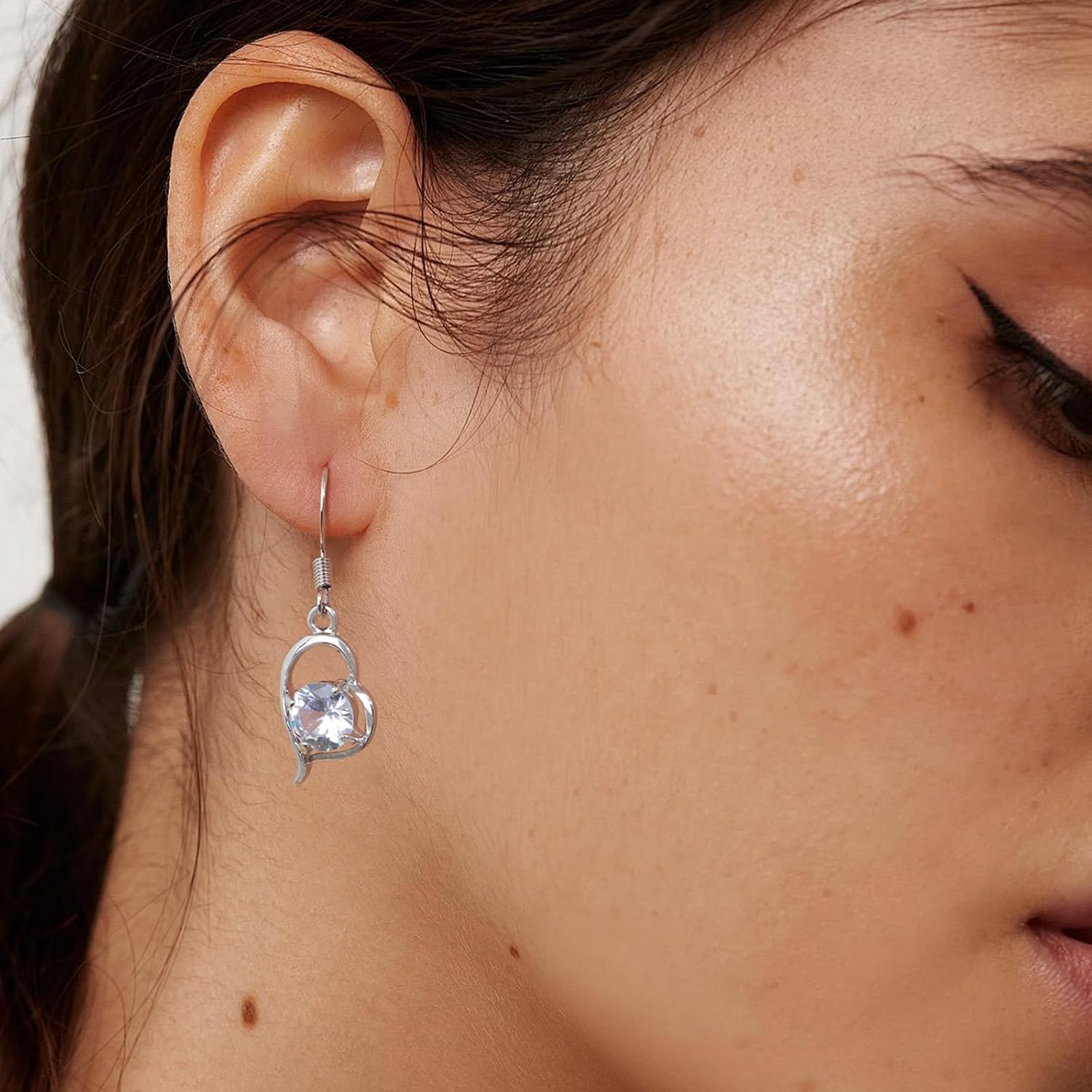 Ritach Silver Dangle Earrings Sets for Women Crystal Lever back Dangle Drop Earrings Colorful Cubic Zirconia Jewelry Gifts for Women