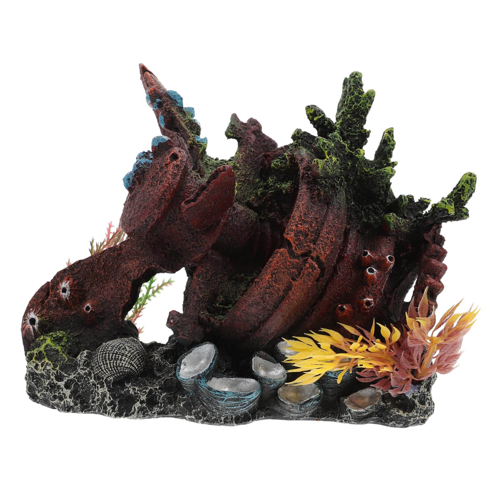 MERRYHAPY Fish Tank Landscaping Aircraft Seashells for Decorating Shell Decor Pearl Decor Fish Hiding Shelters Fish Tank Shipwreck Decorations Fish Tank Decorations Aquarium Supply Coral