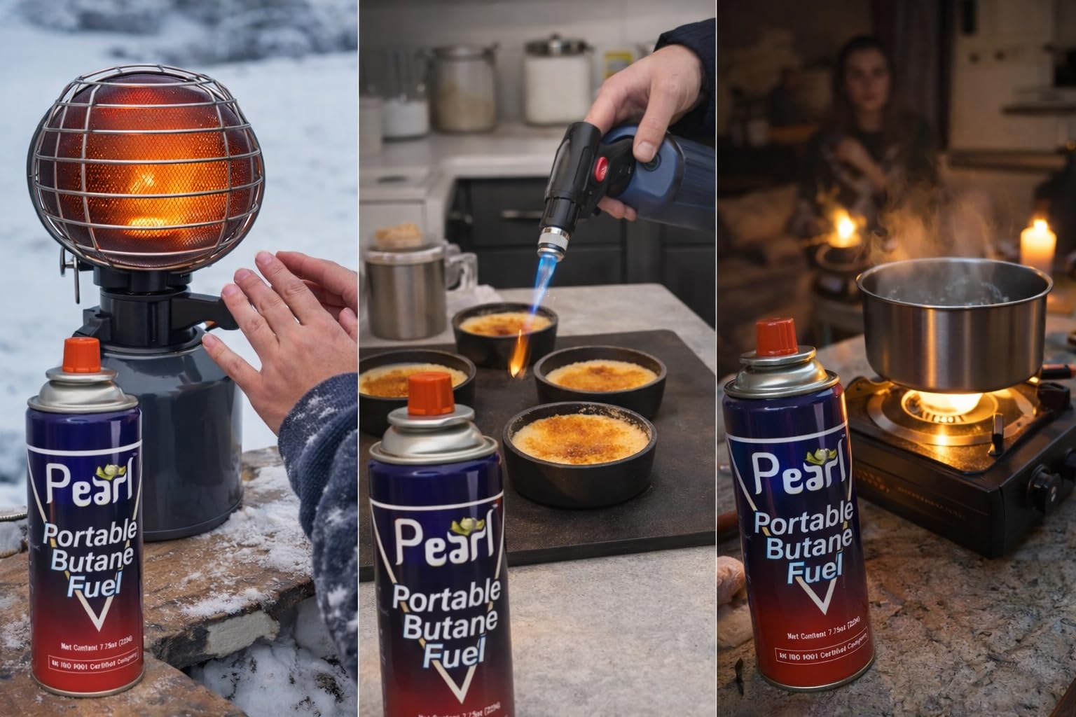 POWER COOK Butane Gas Portable High Pressure, Butane Can for Torch Flame Lighter, Welding Torch, Small Stove, Camping Stove Refiller 225g (pack of 4) 3