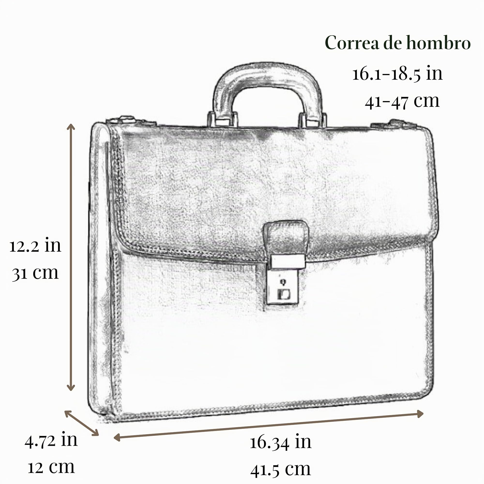 Time Resistance Maletín Portadocumentos para Mujer y Hombre de Cuero - Bolso de Piel Bandolera Maletines Mensajero