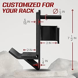 Yes4All Alloy Steel J-Hook 2*2, Hole 1/2 Power Rack Attachments - Capacity 1,000 lbs for Squat Rack for Home Gym