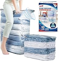 Vista 21 de TAILI 8 Pack Vacuum Storage Bags, Cube Combo Space Saver Bags (3 Jumbo +5 Medium), Vacuum Seal Bags for Clothing, Bedding, Comforters, Blankets
