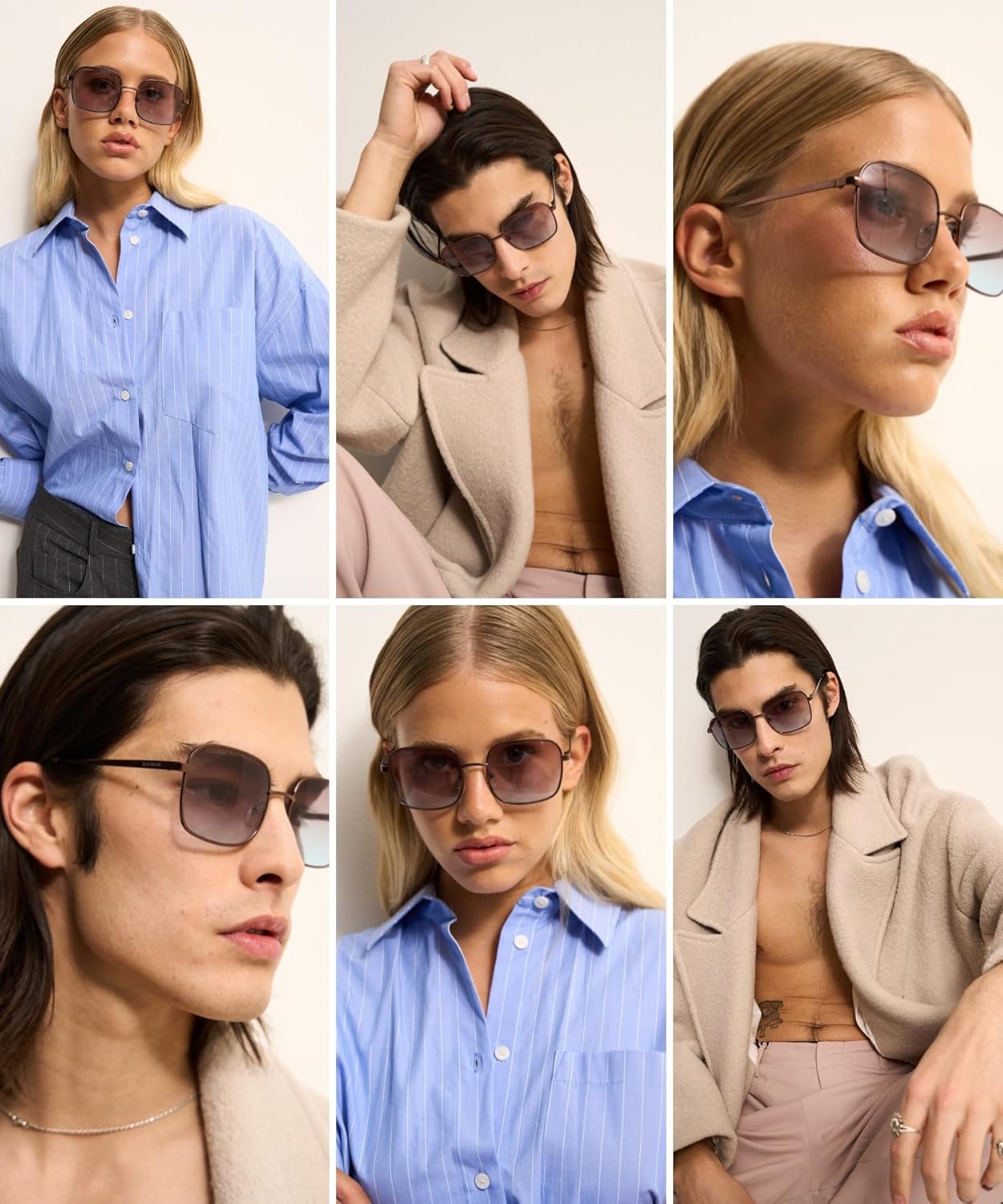 Blackburn Italian-Crafted, Square Retro Sunglasses for Men Women, Trendy Sun Glasses Classic Shades UV400 Protection Tan/Blue image 4 of 6 B0CXHZCPZP