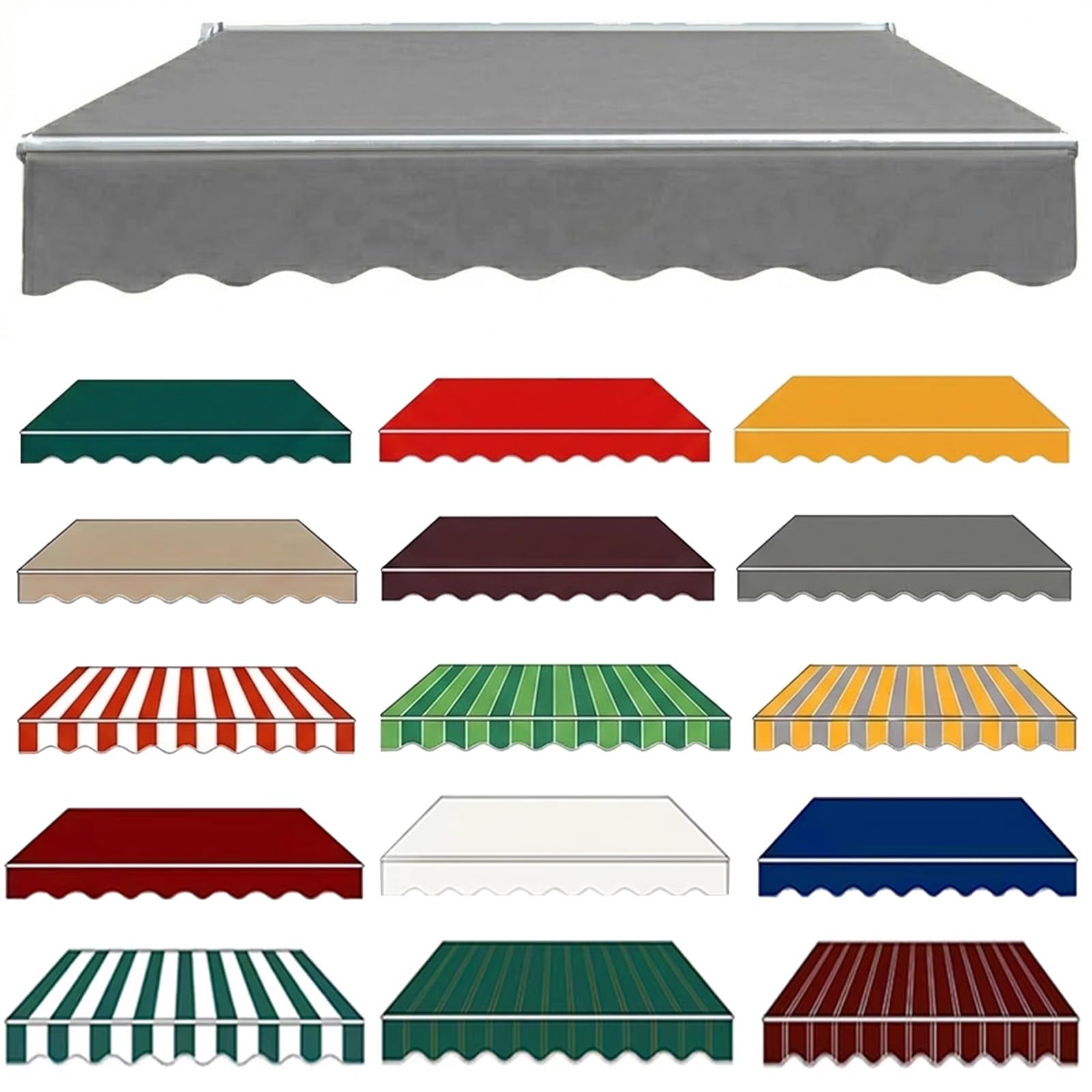 Toile de rechange rétractable pour auvent pare-soleil imperméable de terrasse 4,9 m