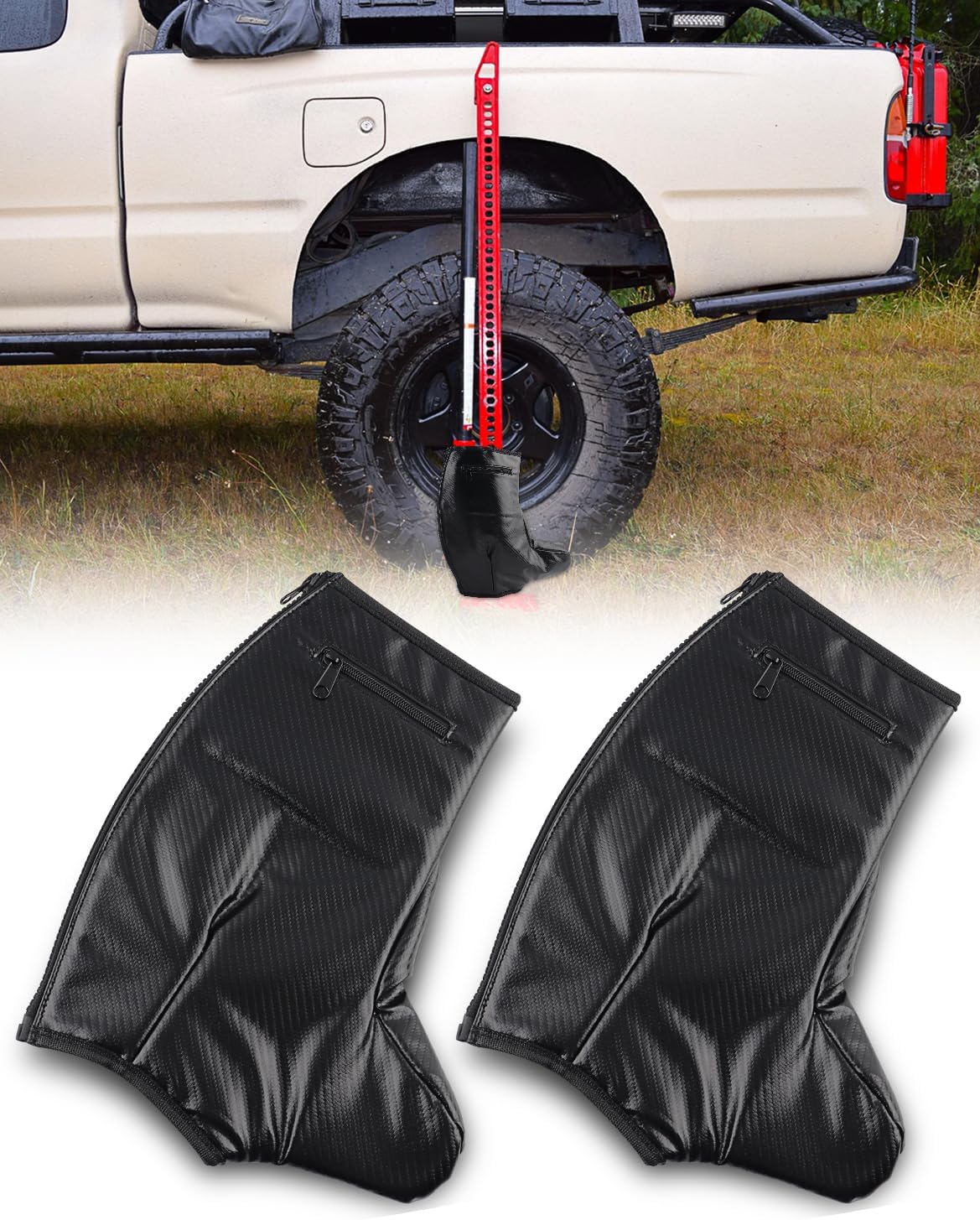 NORTHYUN Running Gear Cover for Hi-Lift Jack, Hi Lift Jack Cover Waterproof PU Jack Protector for Hi-Lift Jack Farm Jacks, 2PCS