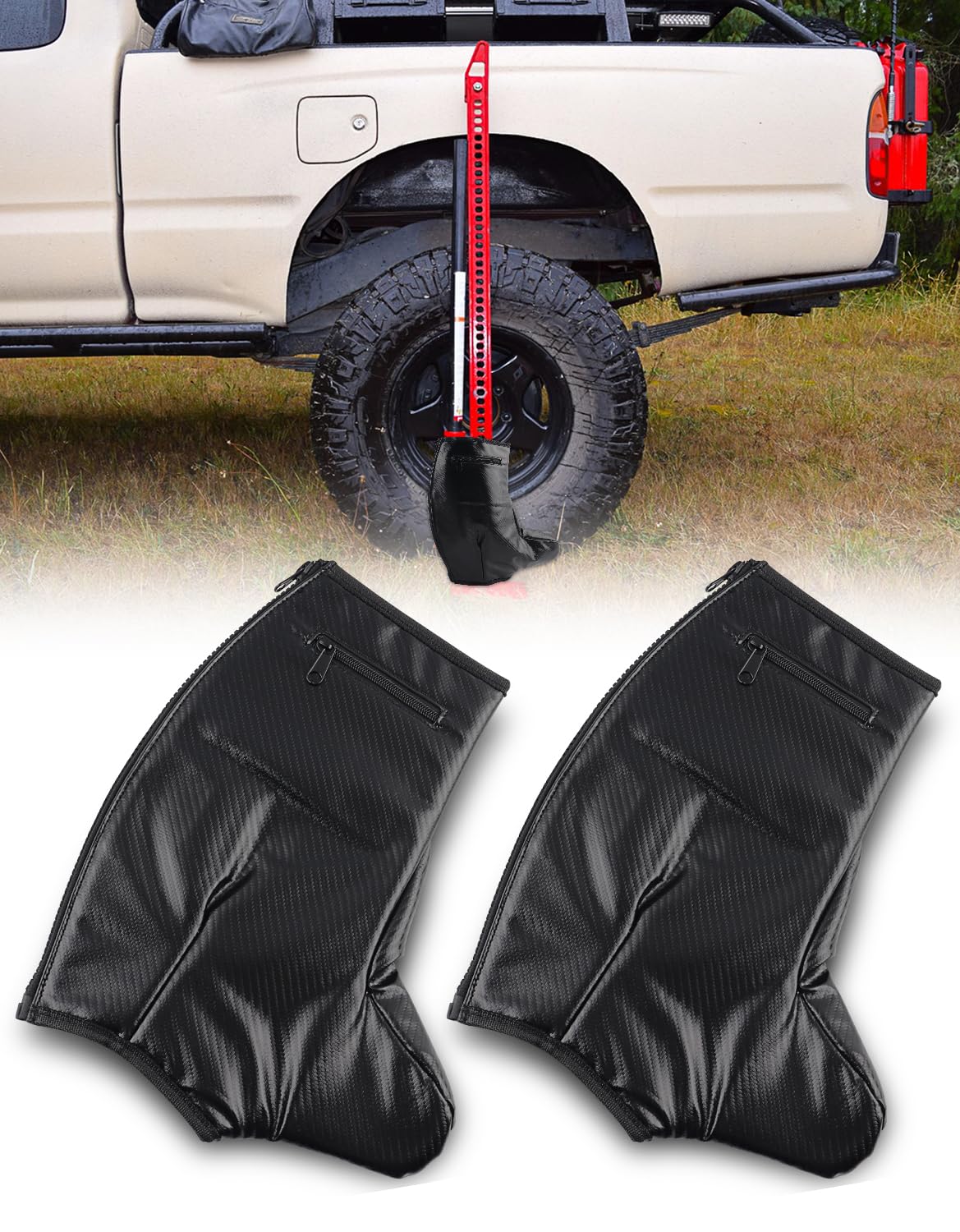 NORTHYUN Running Gear Cover for Hi-Lift Jack, Hi Lift Jack Cover Waterproof PU Jack Protector for Hi-Lift Jack Farm Jacks, 2PCS