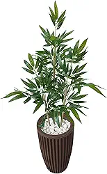 Bambu Planta Artificial com Vaso Decorativo de Polietileno (Coluna Marrom)
