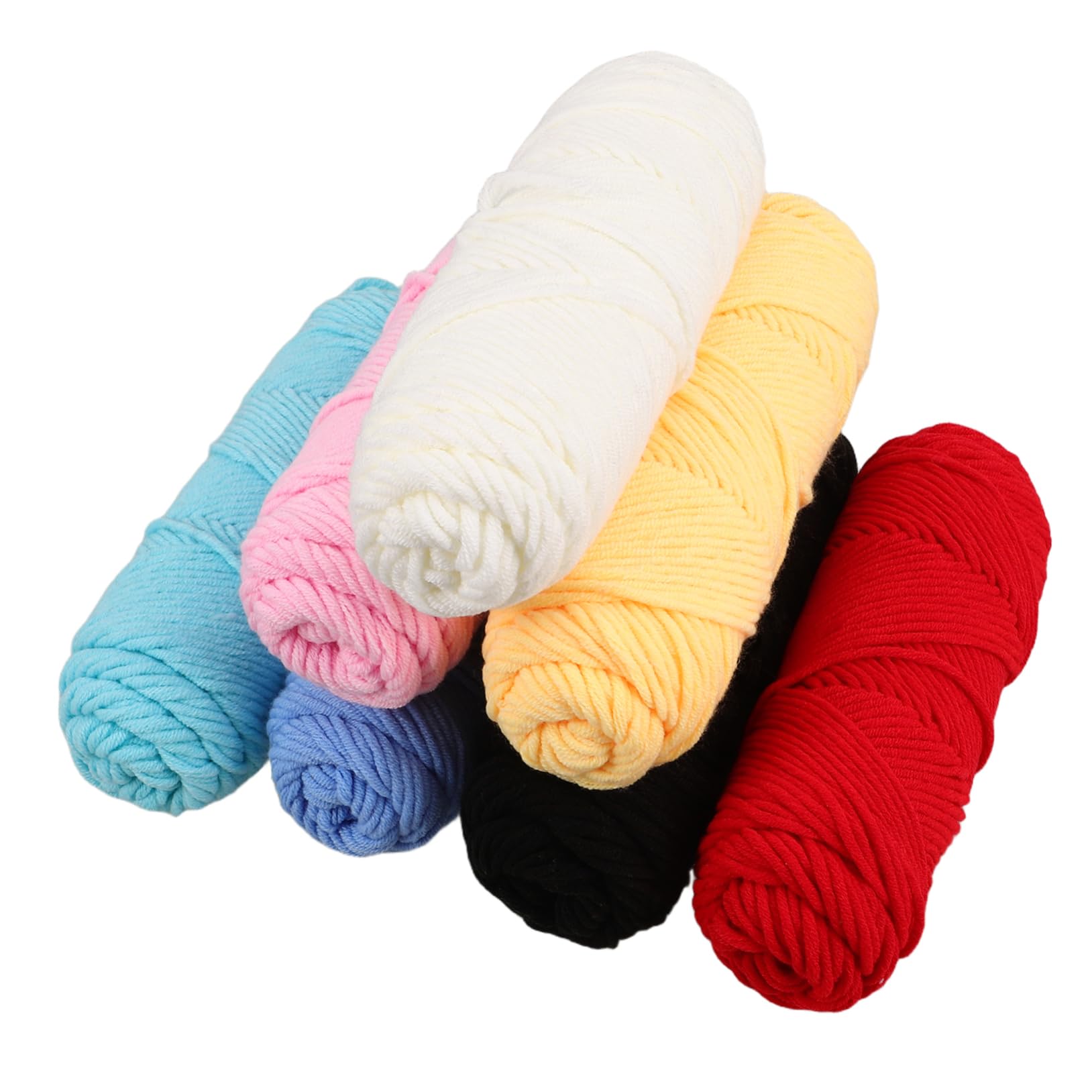 7rotoli Filo Di Cotone Morbido Cotton Per Uncinetto e Maglieria Accessori Per Adulti Per Creazioni Amigurumi e Progetti Fai Da Te