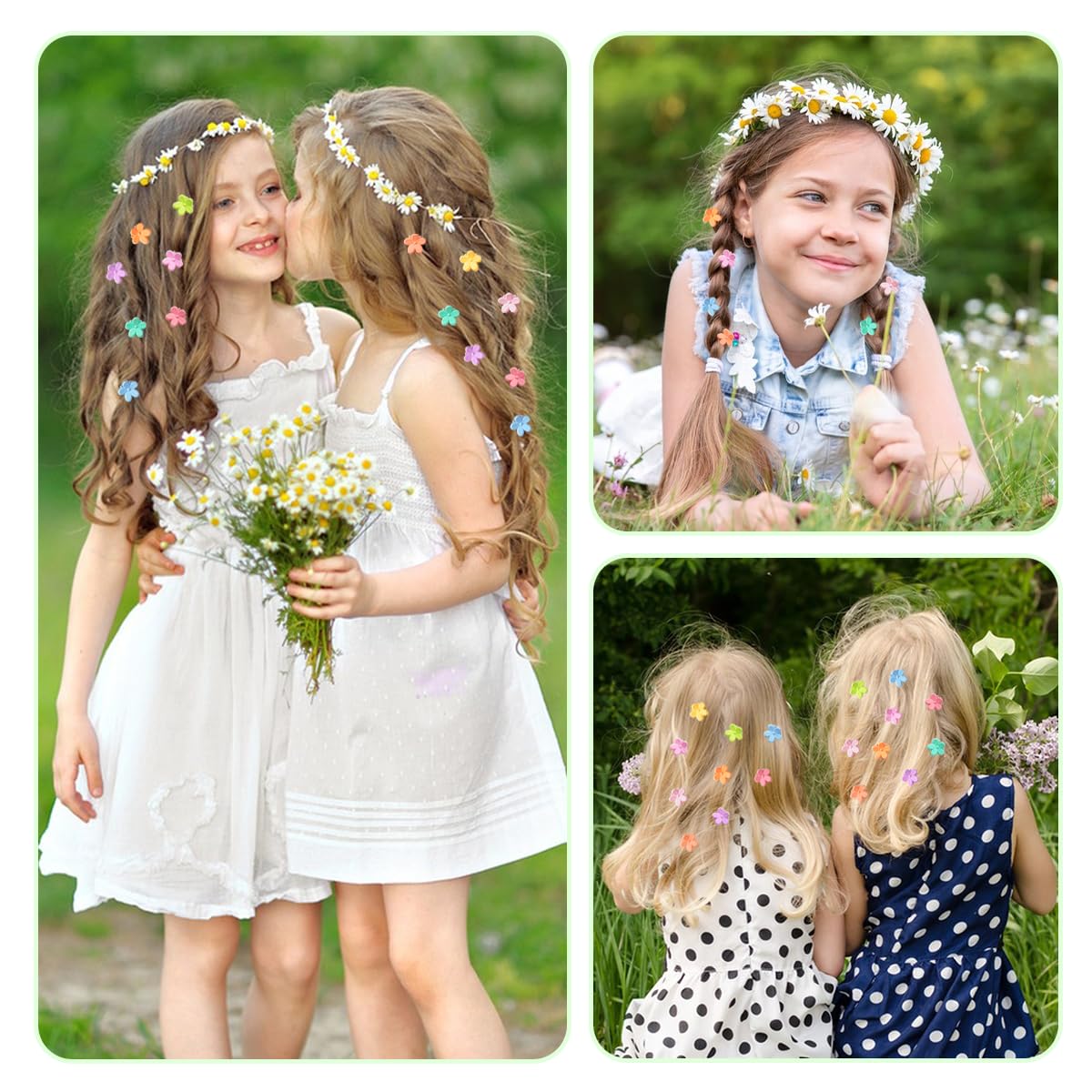 Colorful Mini Flower Hair Clips - 150 Pack -7