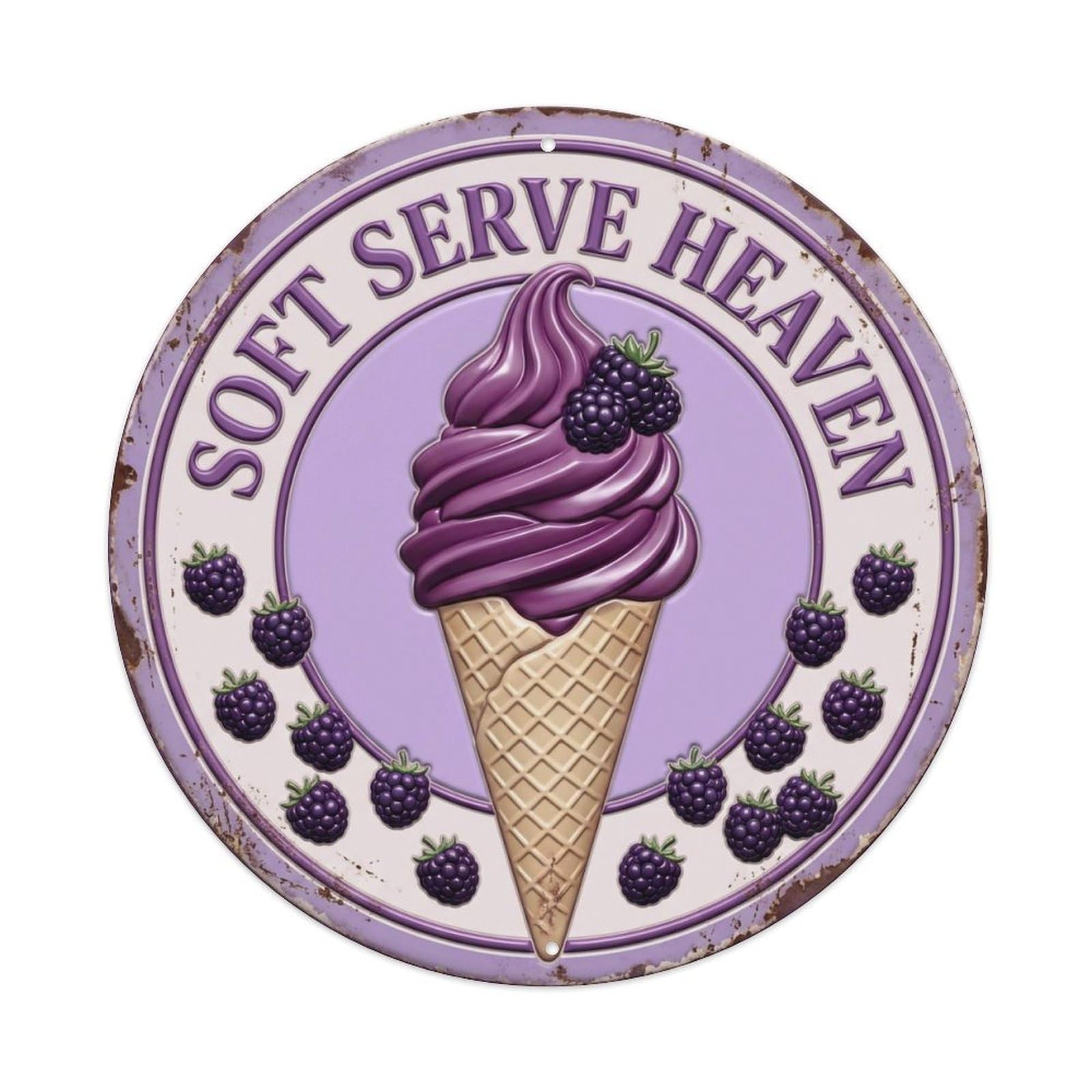 Soft Serve Heaven Scoop Retro Metal Tin Sign