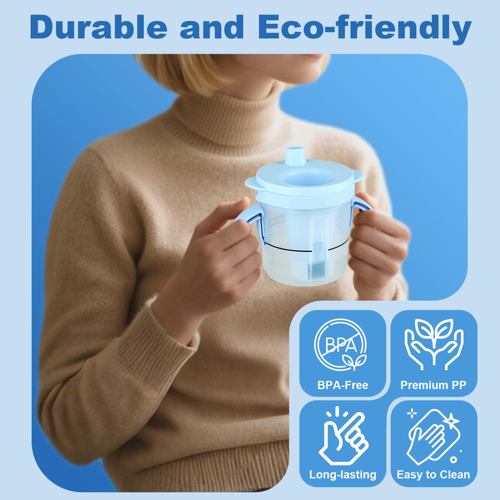 Tazza per disfagia per adulti, 5 cc/10 cc/15 cc, a prova di fuoriuscite, per anziani