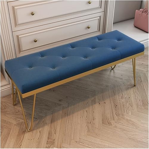 Miniatura 1 de Estante de Zapatos - Banco de almacenamiento con botones, tapizado para dormitorio, reposapiés de terciopelo, banco decorativo para entrada,