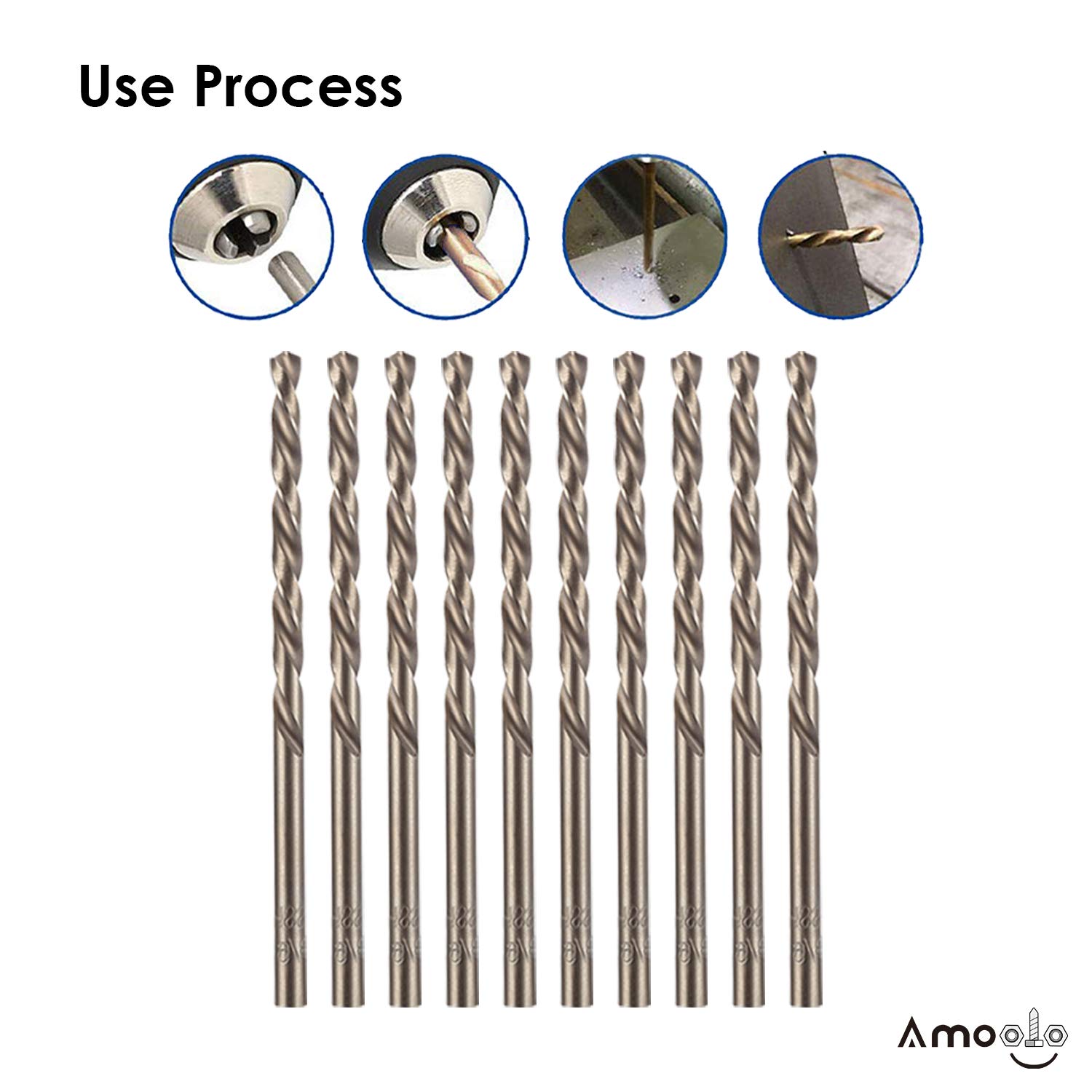 Cobalt Drill Bit(10 Pcs), M35 HSS Metal 