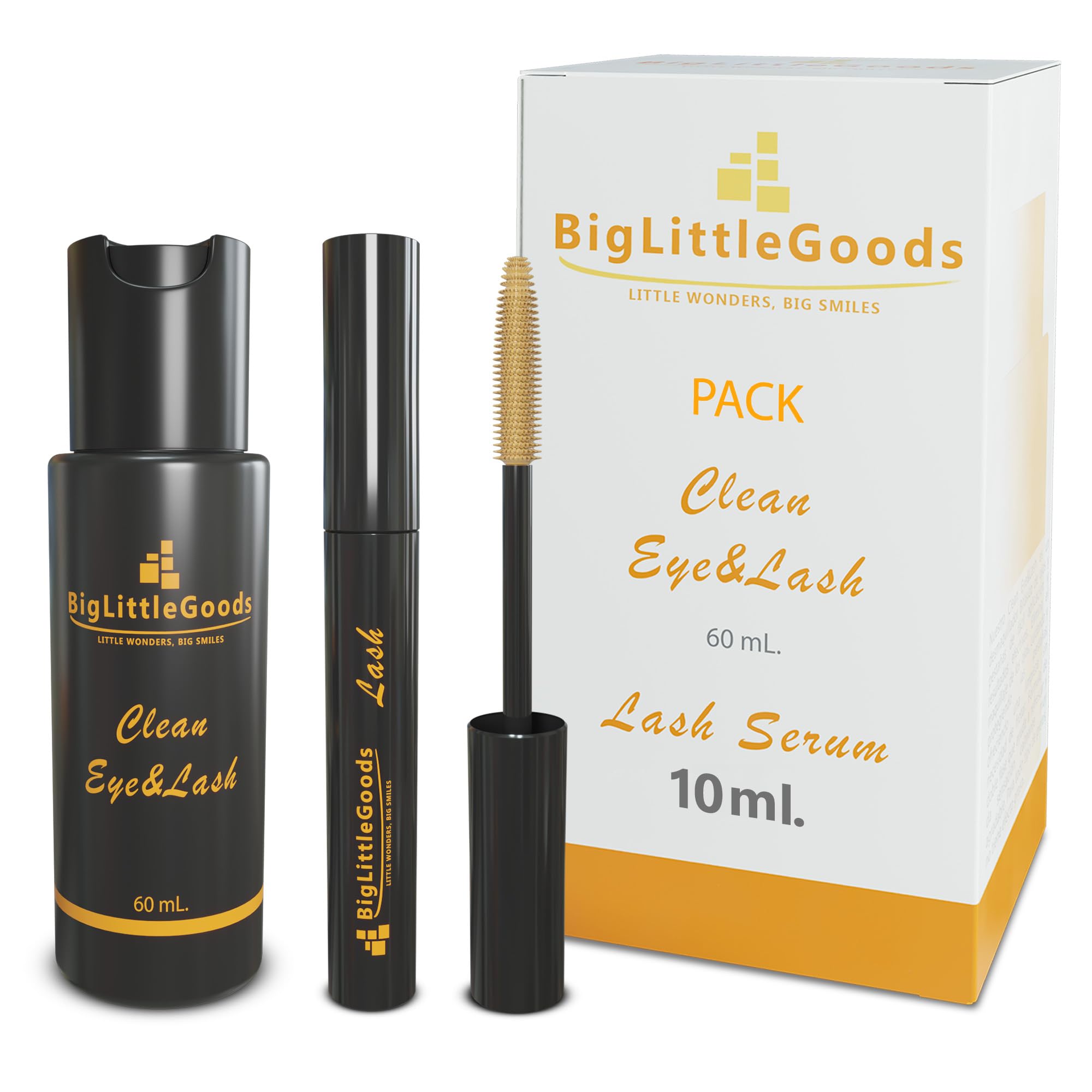 BigLittleGoods Pack Serum Crece Pestañas 10ml - Lifting Pestañas - Crece Pestañas - Serum de Pestañas - Serum Pestañas Crecimiento - Serum para Pestañas Crecimiento - Serum Cejas - Desmaquillante Ojos