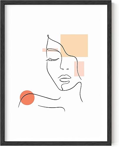 HAUS AND HUES Arte de pared minimalista Póster abstracto de dibujo de línea, arte de pared de boceto, decoración de pared minimalista para mujer,