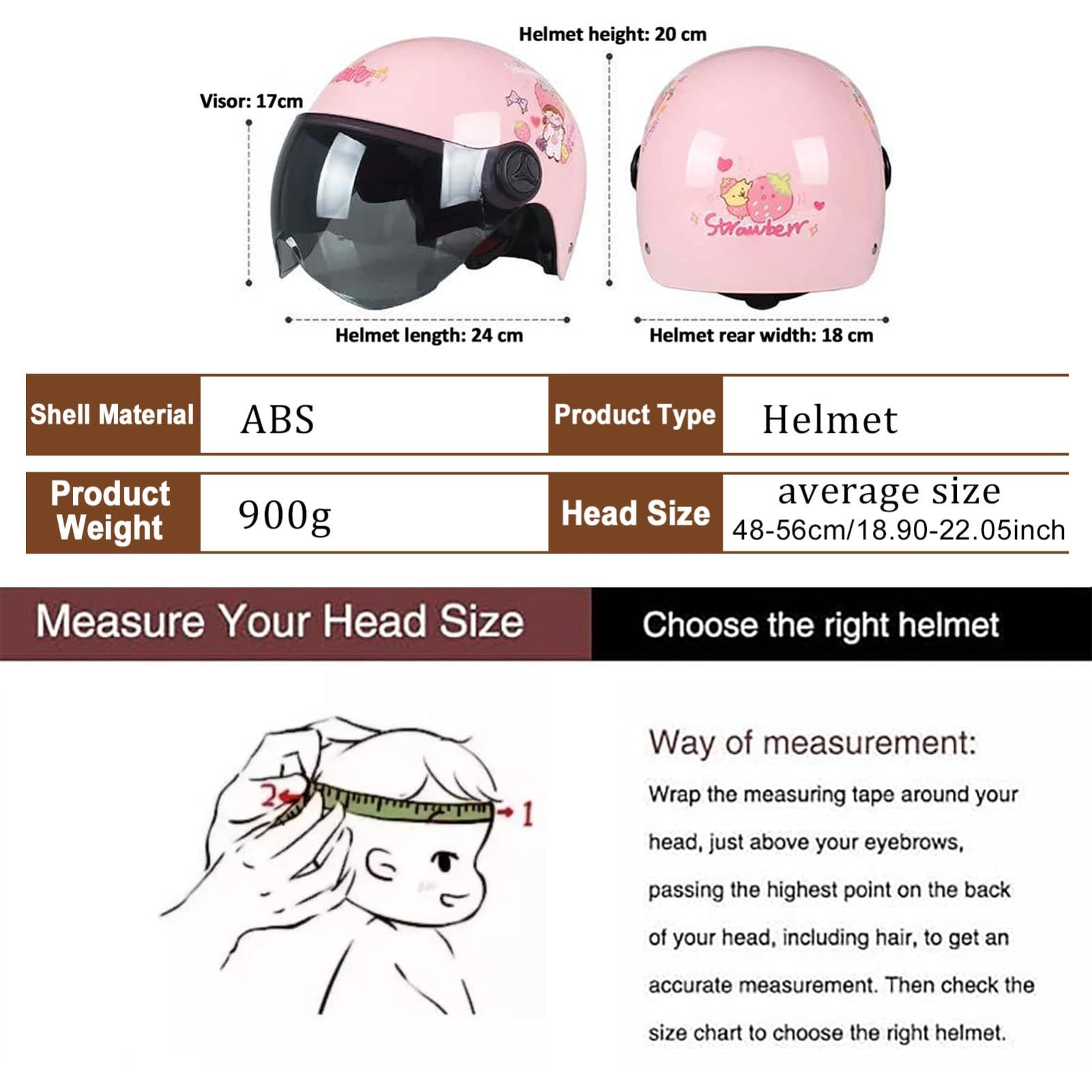Casco De Moto Abierto con Visera Y Diseño De Dibujos Animados para Niños Y Niñas, Casco Jet para Motociclistas De 3 A 12 Años, Homologado Según La Normativa ECE 22.06