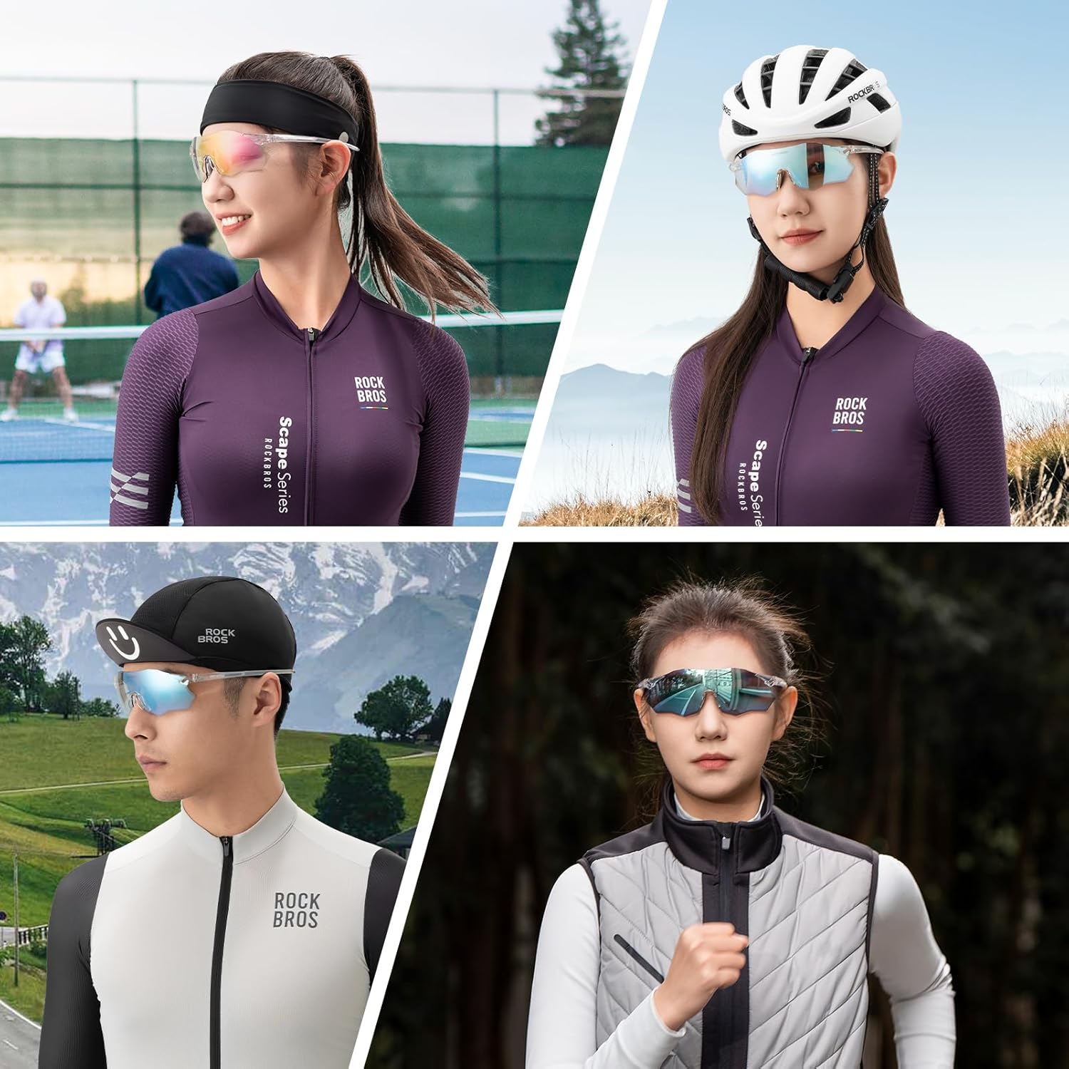 ROCKBROS Photochromic Sports Glasses for Women Men Wrap Around UV400 Protection for Cycling Fishing Driving