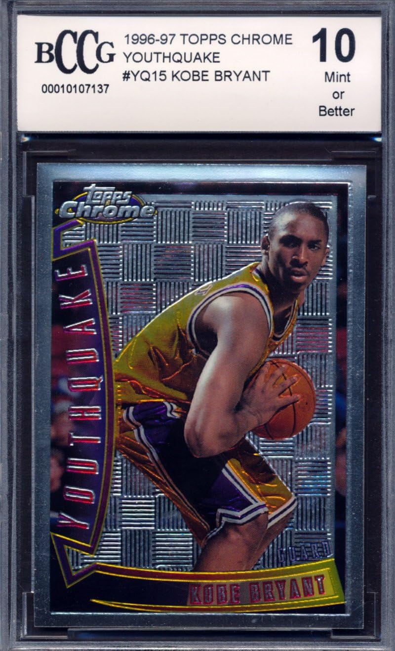 1996-97 Topps Chrome Youthquake #YQ15 Kobe Bryant Rookie Card Graded BCCG 10 *137