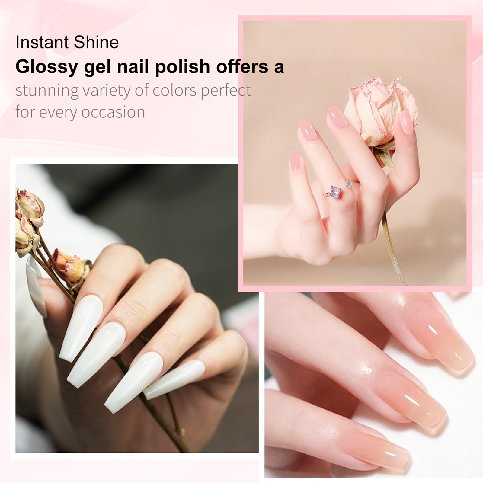 duolingdai Jelly Gel Nail Polish Pack - 8 Colors UV Gel Polish Set