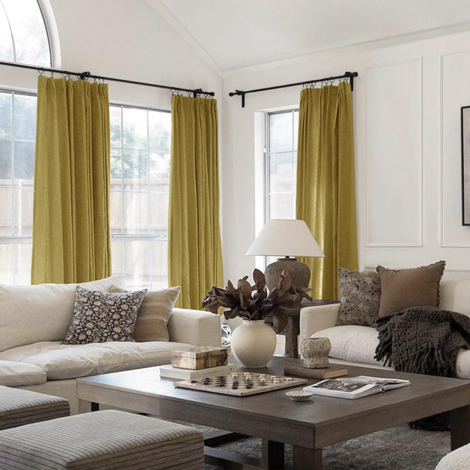 Amazon.com: TWOPAGES Linen Cotton Window Curtain 102 Inches Long