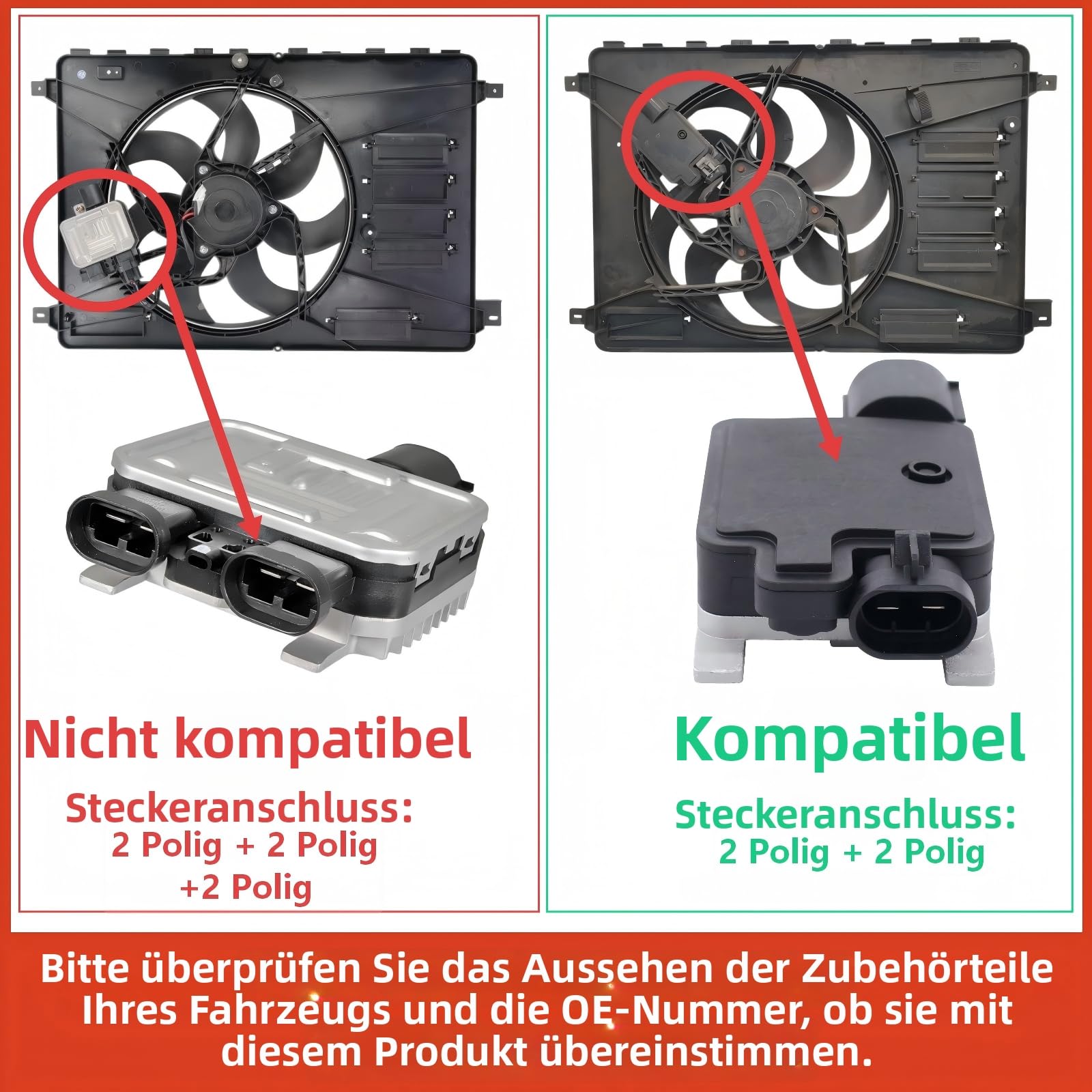 Frankberg Lüftersteuergerät Steuergerät Steuermodul für Focus II DA HCP DP FFS DS Galaxy WA6 K.u.g.a Mondeo BA7 S-Max WA6 S80 124 AS XC90 275 Alle Motoren 2004-2020 6W1Z8B658AC