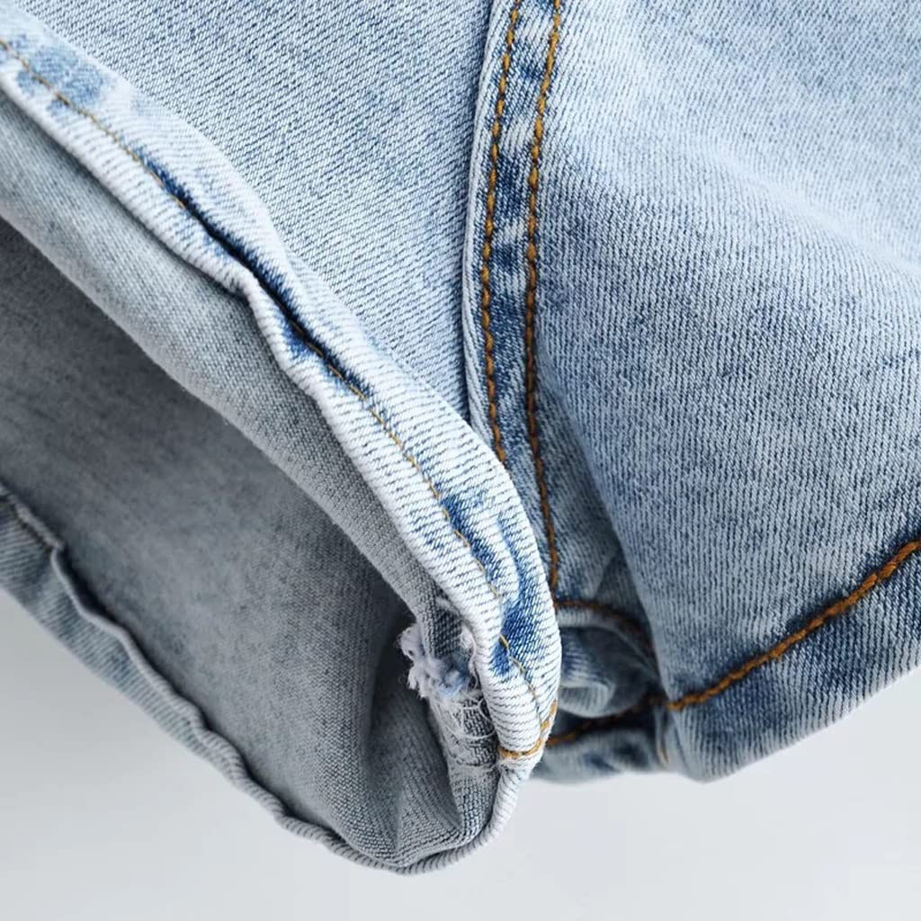 High Street Hot Girl Seksowna torba Hip Jeans Kobiece Lato Elastyczna, obcisła Cienka Boczna Pasek Gorące Spodnie Fala