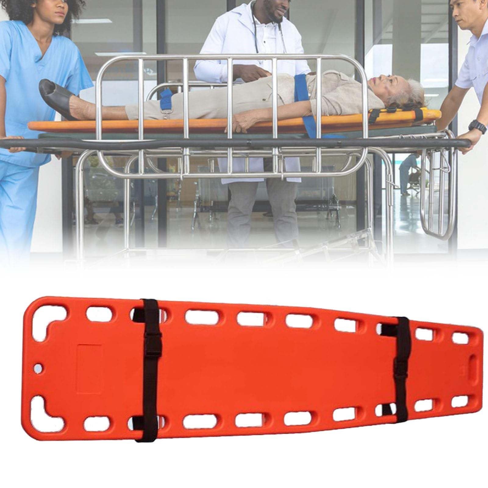 SGKOMN EMT Backboard Stretcher - Portable Spine Rescue Board for First Responders, Lightweight Patient Transfer Gurney, Ambulance Stretcher, Durable Emergency Equipment, Orange