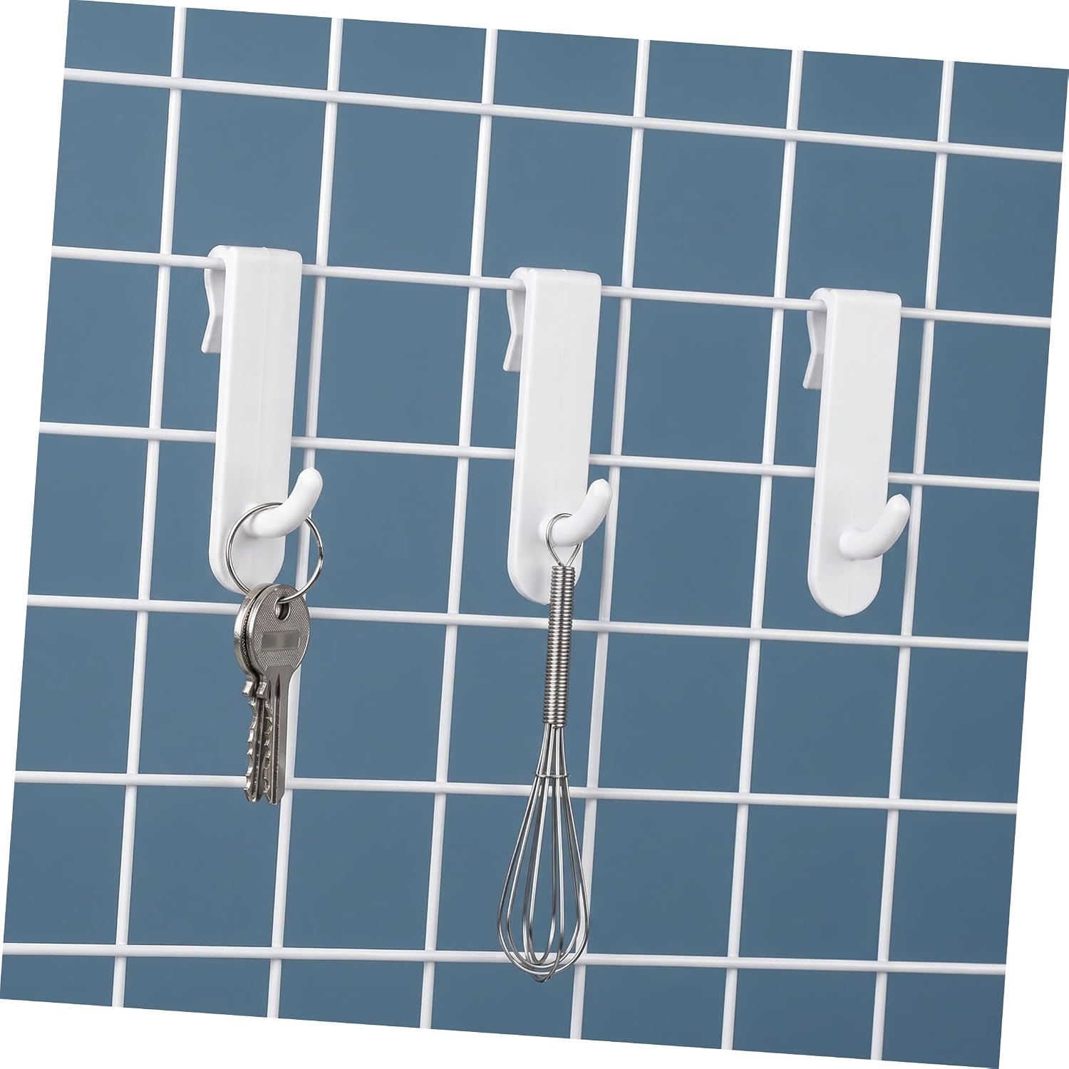 YARNOW Grid Wall Display Hooks Versatile Use 35pcs Plastic White with Effortless Adjustability for Hanging Pictures and Hats, for Home Organizer and Craft Fairs