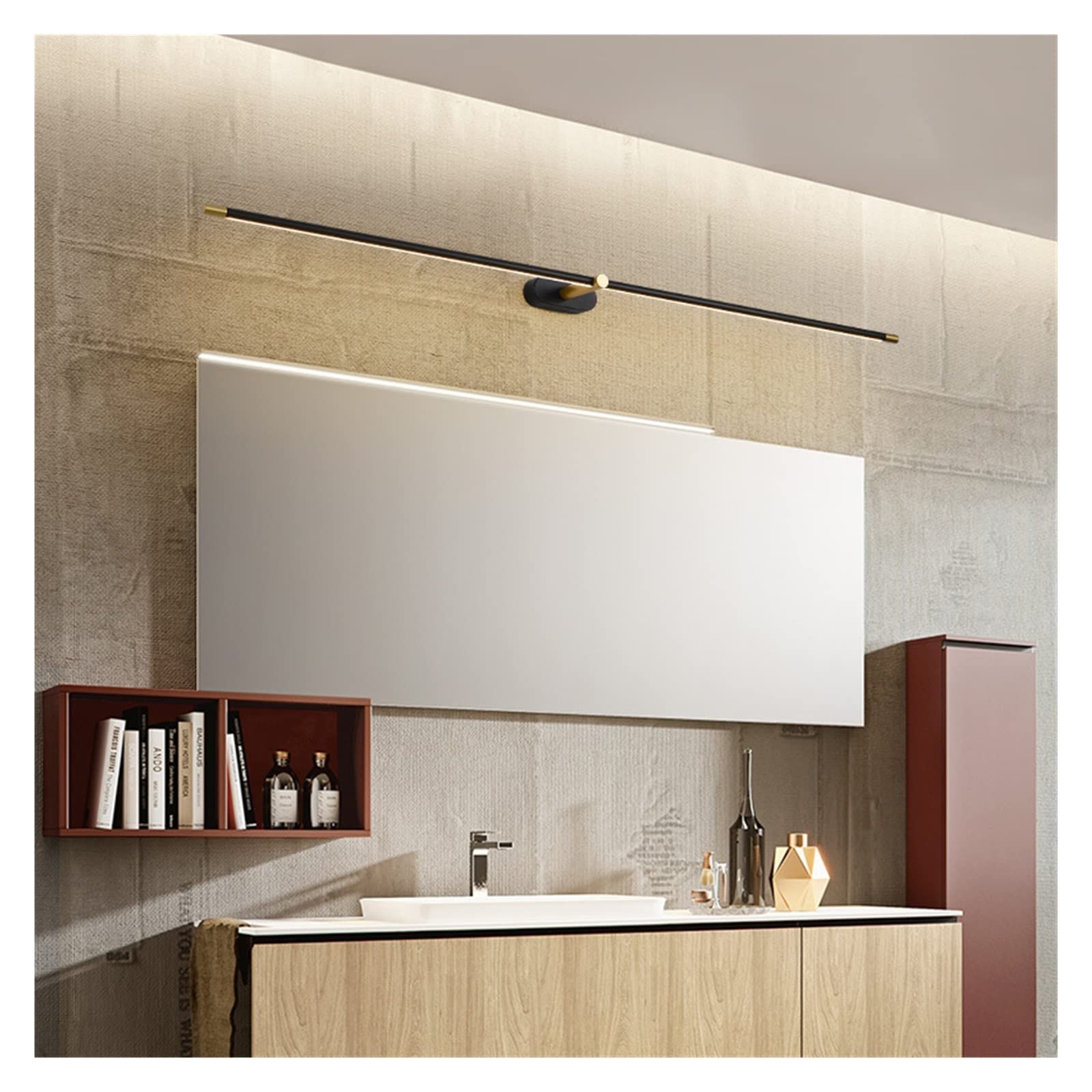 Światło obrazu z pilotem Długość 680/980mm Nowoczesne lampy LED do kinkietów łazienkowych Kinkiety do salonu Sypialnia Gabinet Bezprzewodowe oświetlenie LED do malowania w pomie (Size : Warm white,