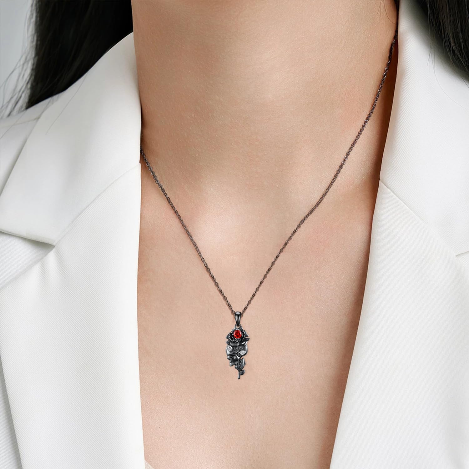 Gothic Skull/Cross/Snake Necklace 925 Sterling Silver Gothic Necklace for Women Goth Jewelry Gifts for Women Men - Image 6