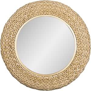 Athena Mirror French Gold/Natural Seagrass