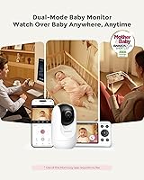 Vista 2 de Momcozy Monitor de bebé inteligente WiFi con cámara y audio, pantalla 1080P de 5 pulgadas con montaje en pared, detección de movimiento y llanto