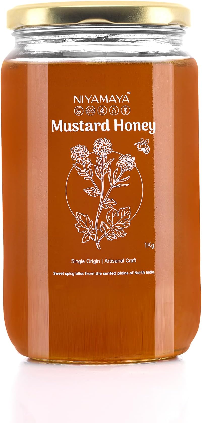 NIYAMAYA Mustard Honey 1 kg Jar | 100% Pure & Natural Raw Honey | Unprocessed...