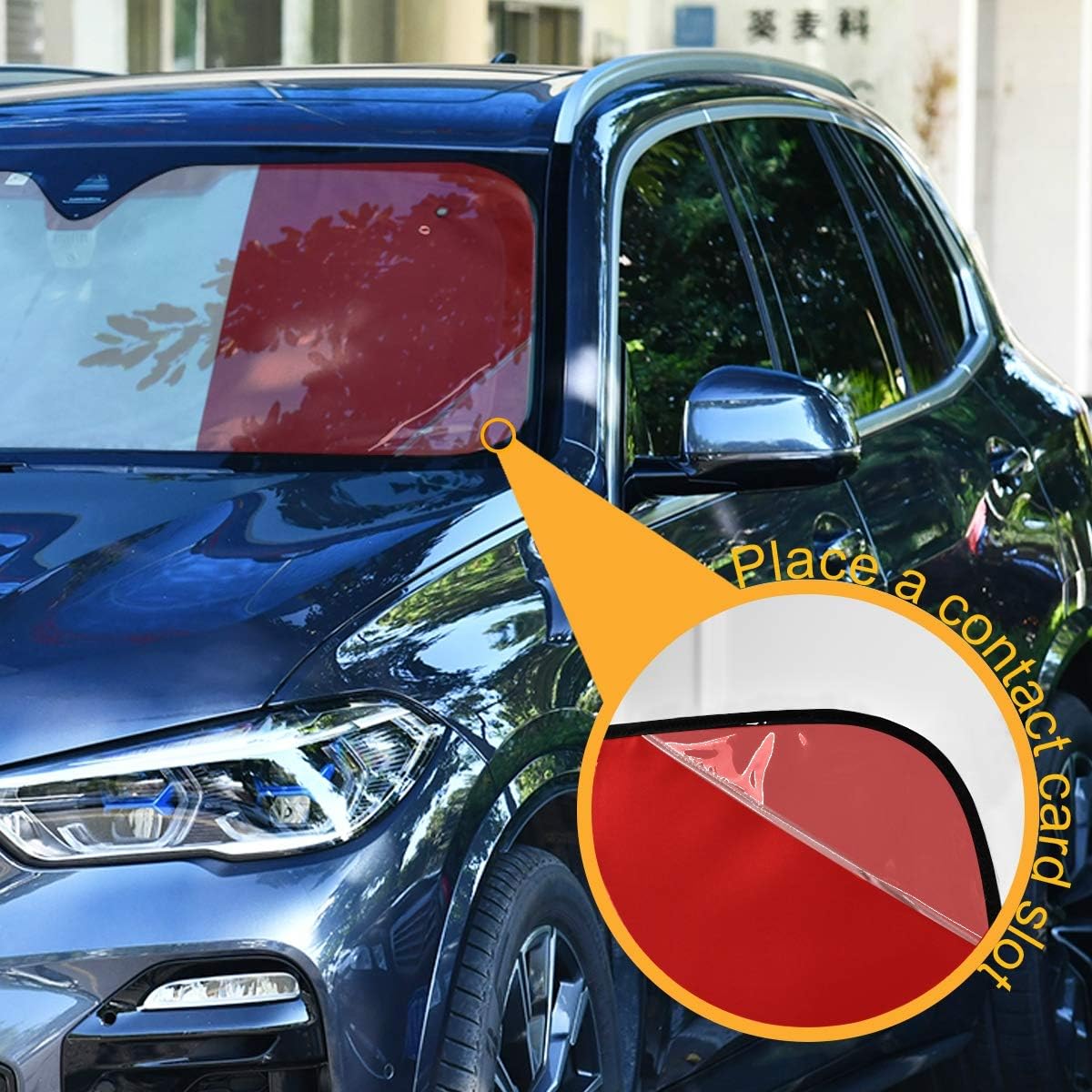 Italian Design Italy Flag Car Windshield Sun Shade Block UV Rays Sun Visor Protector Accordion Folding Sunshade Keep Vehicle Cool & Damage Free, Easy to Use, Fits Windshields of Various Sizes image 3
