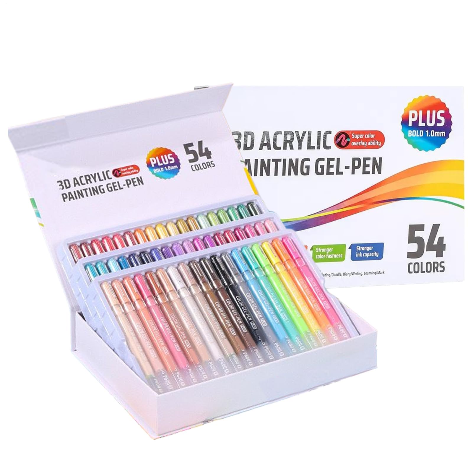 Markery akrylowe do kolorowania | 1,0 mm cienkopisy żelowe | 3D akrylowe długopisy żelowe - do papieru, kart, skał, szkła, tkaniny, drewna, scrapbookingu, kolorowania, pisania, pisania,