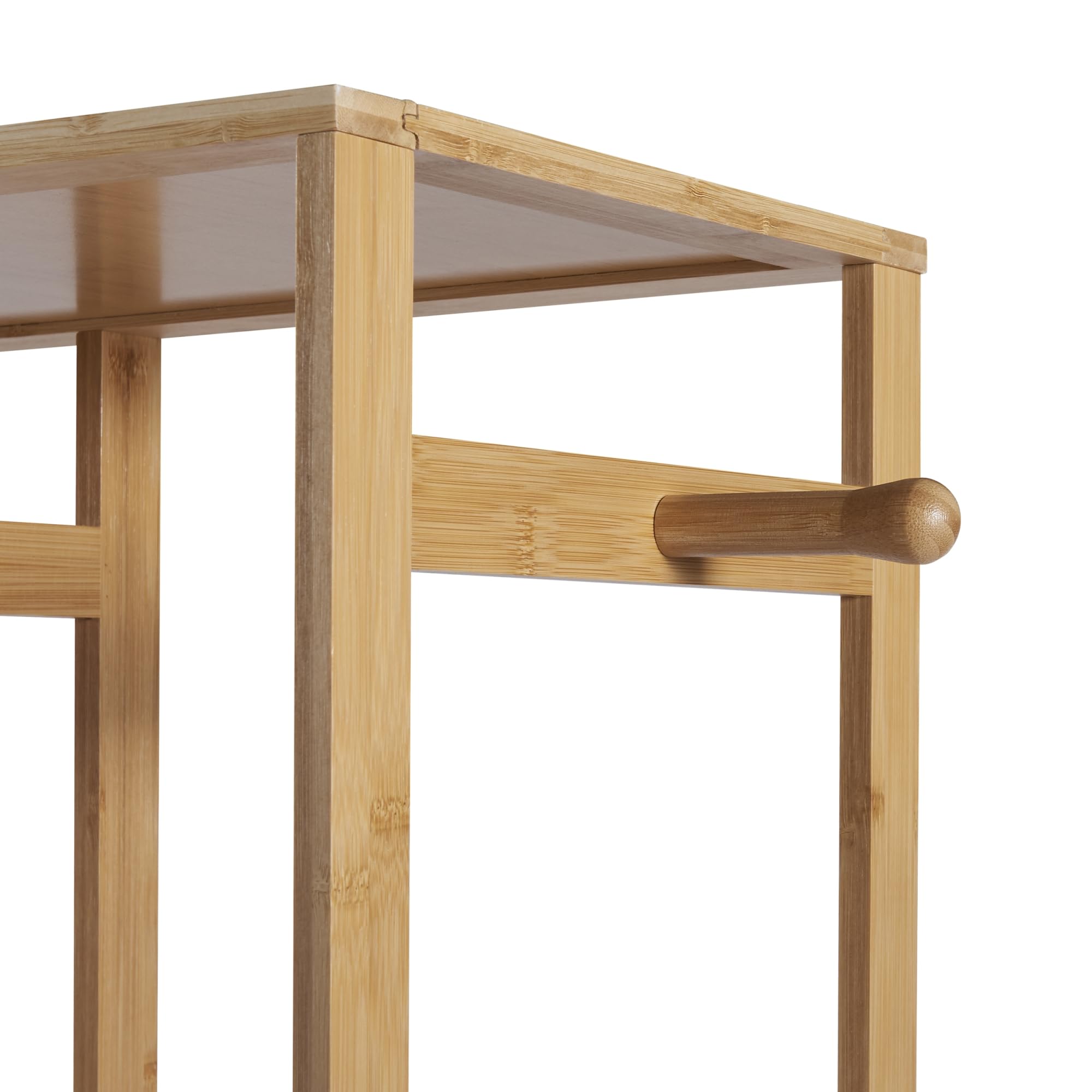 [en.casa] Stand Appendiabiti Armadio Aperto per Guardaroba Organizzatore con Barra Porta Abiti r Ripiani Struttura Aperta in Bambù 165 x 122 x 35 cm