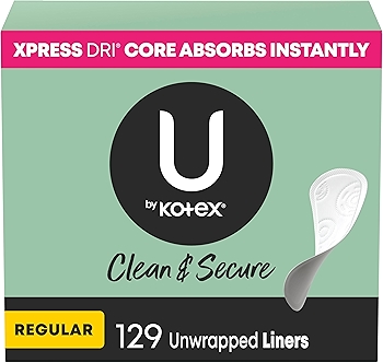 U by Kotex Clean & Secure Panty Liners for Women, Light Absorbency