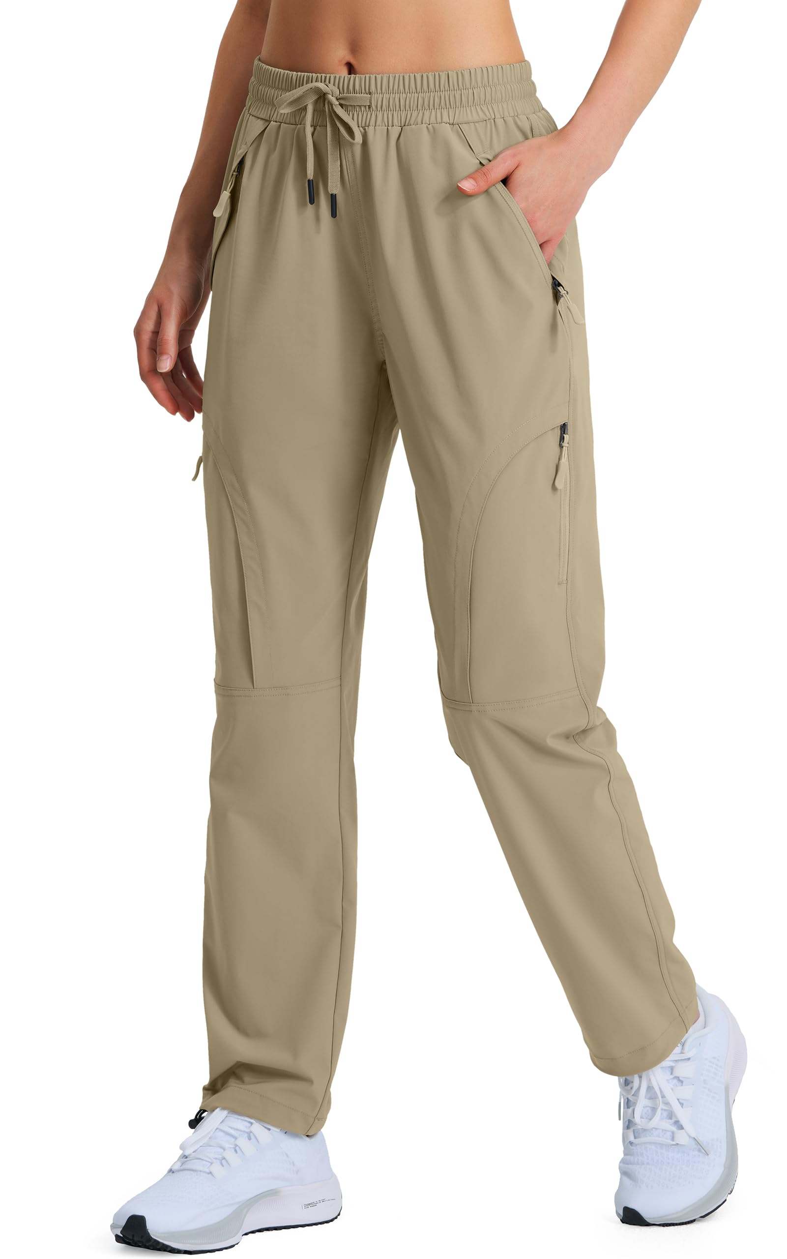 Hugut Women's Hiking Pants Quick Dry Lightweight Cargo Pants UPF 50 Water Resistant Zipper Pockets Golf Travel Work Camping