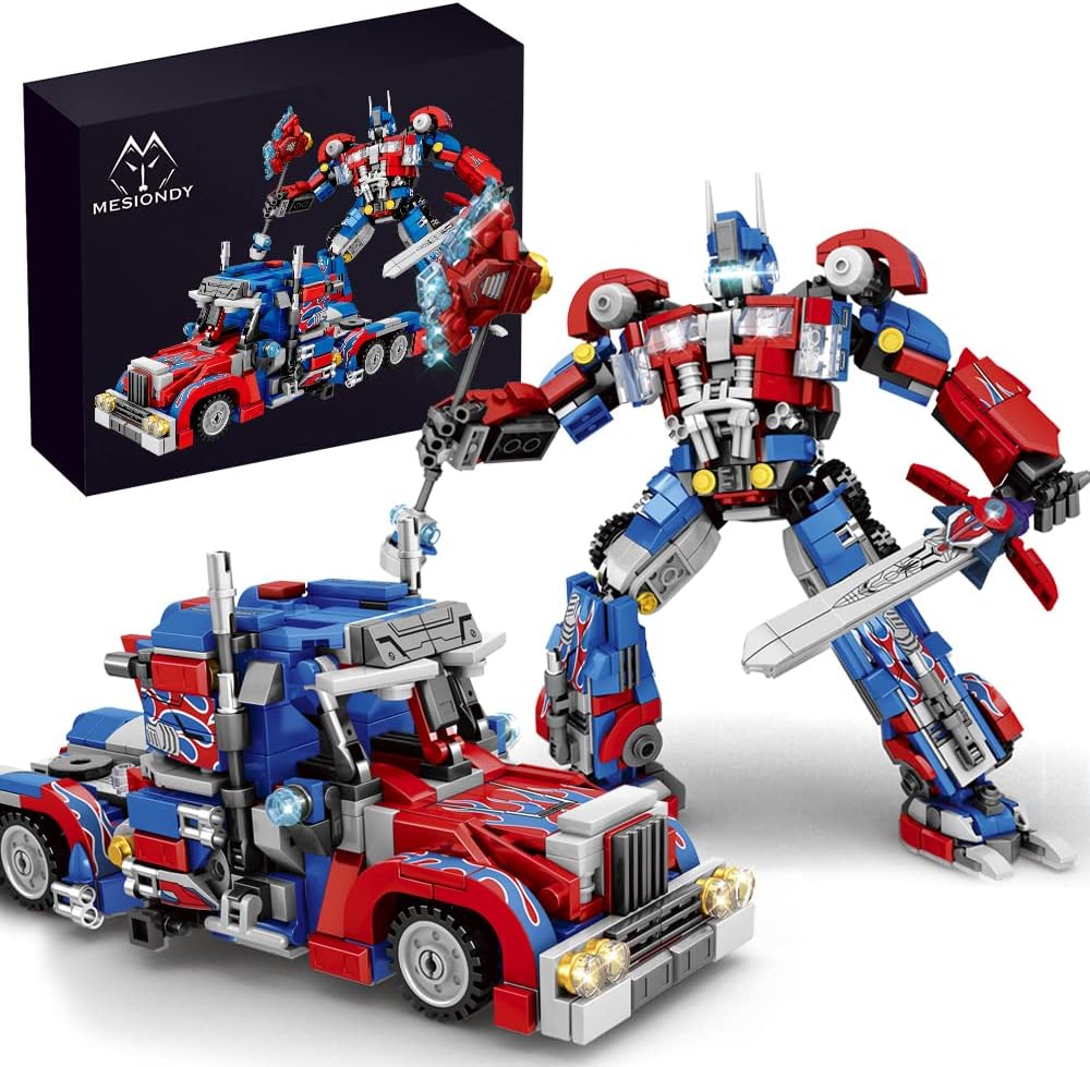 Mesiondy Robot Building Toy Set, 2 in 1 Transforming Robot