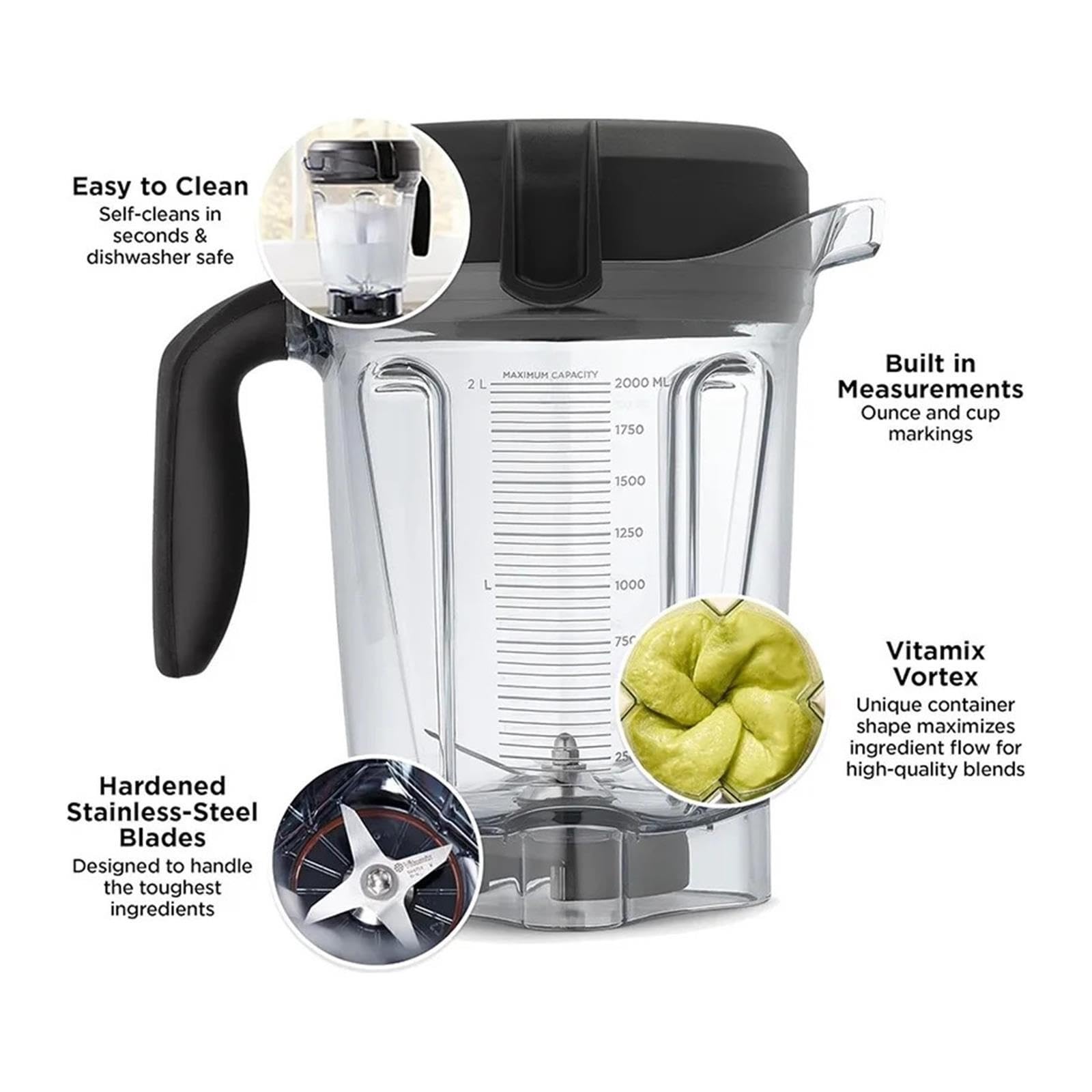 Genérico Taza Licuadora Perfil Bajo 64 Oz 2L Compatible con Vitamix 750 780