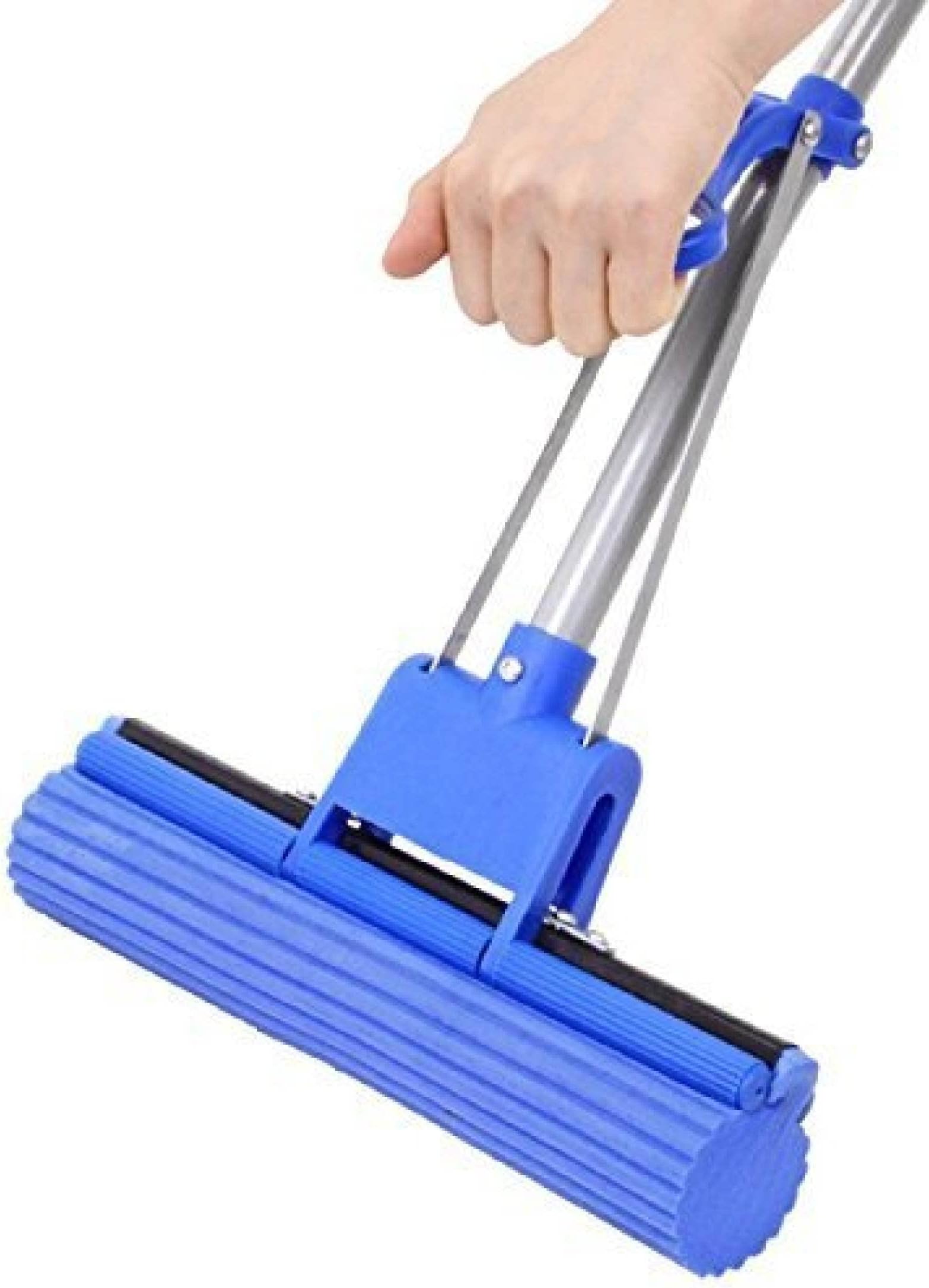 PARSPARFloor Cleaning Squeeze Mop with Adjustable Telescopic Handle Squeegee Absorber Sponge Mop for Home Kitchen - (Multicolor, Pack of 1)