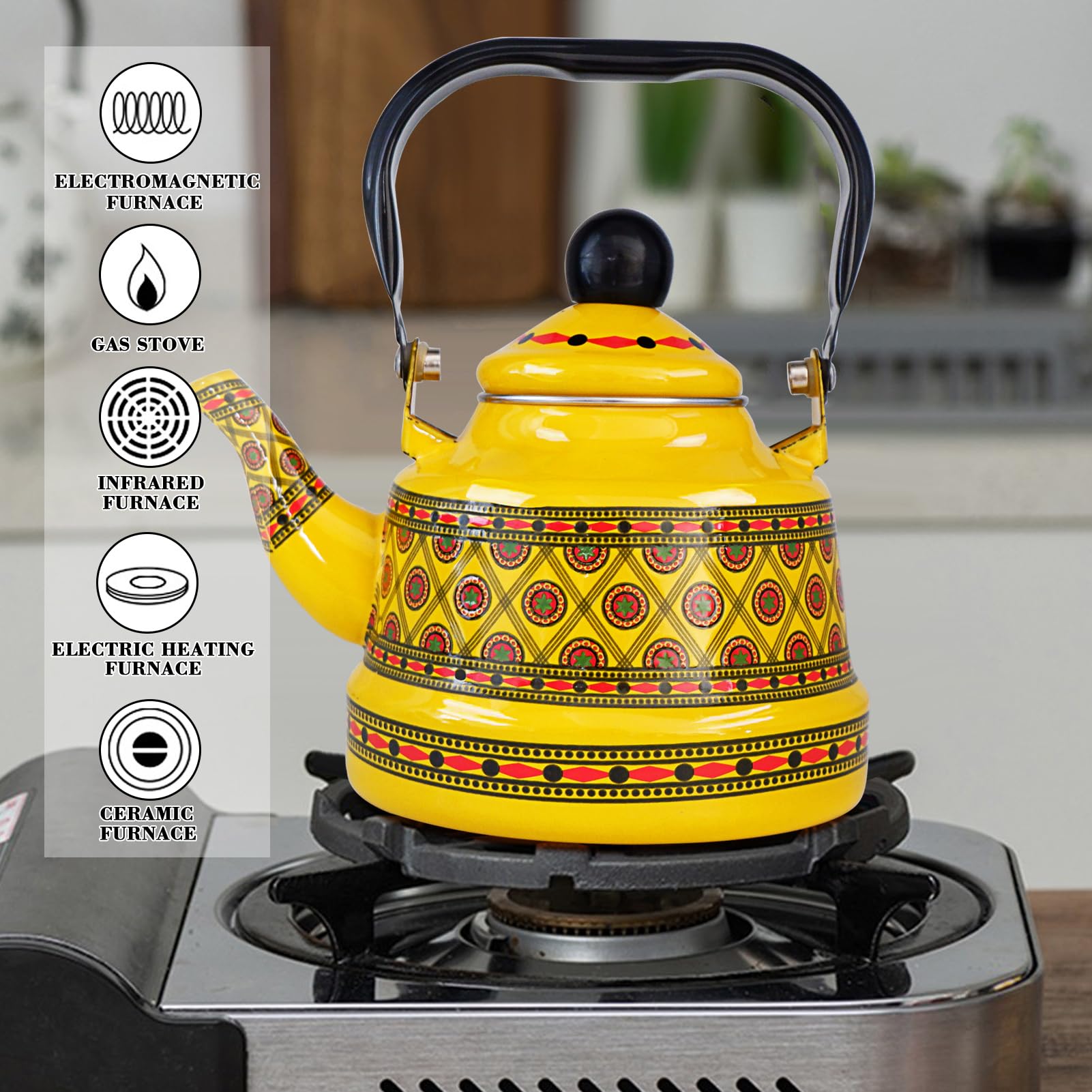 Amazon.com: 1.1L Arab style Vintage Tea Kettle,Enamel Tea Kettle