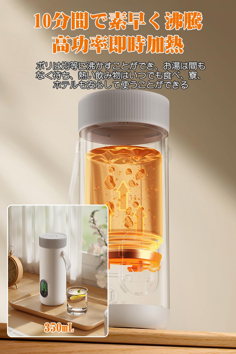 Amazon | MACOLAUDER 充電式電気ケトル 湯沸し器 電気ポット 保温