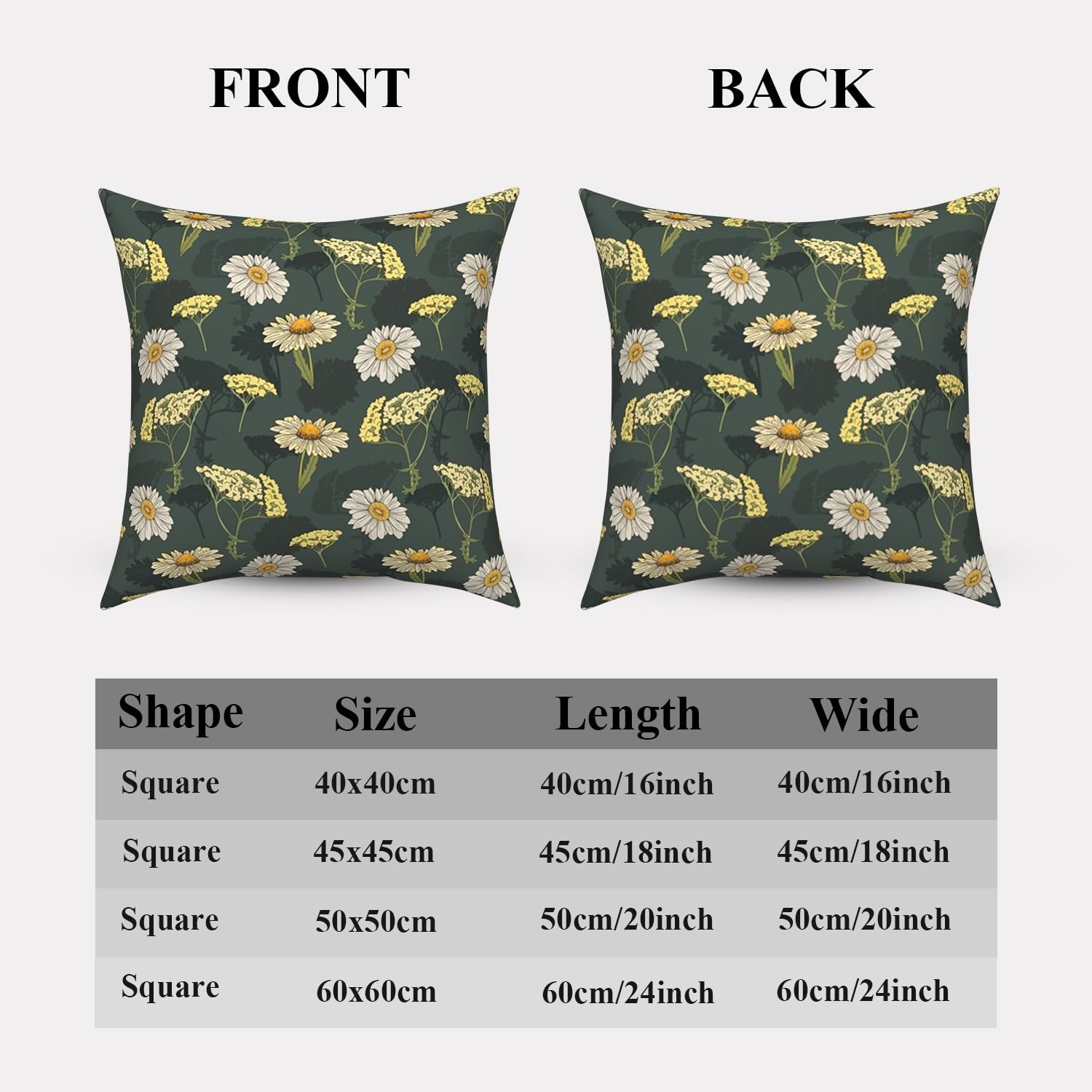 Set di 2 federe decorative in stile country con cerniera nascosta, 45 x 45 cm, verde salvia, accessori per mobili per esterni e camera da letto