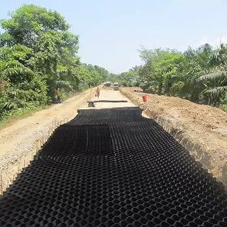 Grid Pavers for Gravel in Driveways, Geo Ground Grid for Light Vehicle Driveway, Pathways, Fire Lanes, Folding Polyethylene Geogrid, Easy to Install & Cut (Color : WxL, Size : 6X8m/19.7X26.2ft)