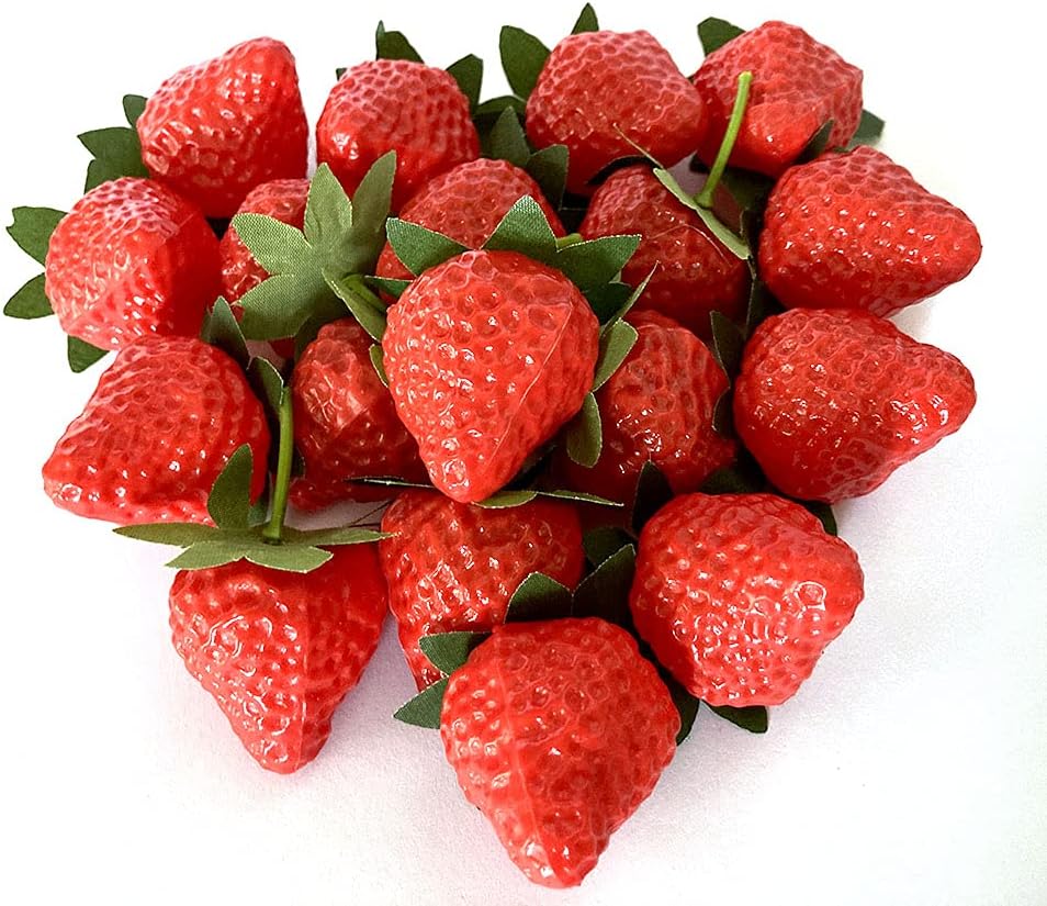 Pack of 6 Artificial Strawberry ,Rich Red Strawberry and