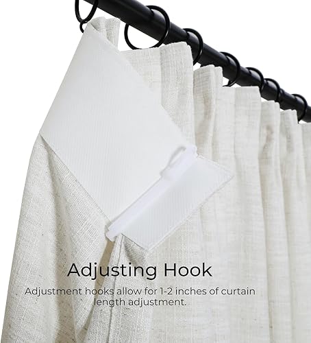 Miniatura 4 de TWOPAGES - Cortinas plisadas de lino sintético para oscurecimiento, sin forro, para sala de estar, habitación, sala de reunión, clubes, etc, 84 x 96