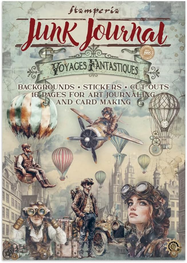 Stamperia - Junk Journal Stickers, Cut-Outs, and Backgrounds for Scrapbooks, Albums, Card Making, Bullet Journalling and More, Perfect for Hobbies, Crafts, and Gifting (Voyages Fantastiques)