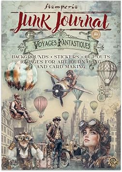 Stamperia - Junk Journal Stickers, Cut-Outs, and Backgrounds for Scrapbooks, Albums, Card Making, Bullet Journalling and More, Perfect for Hobbies, Crafts, and Gifting Voyages Fantastiques