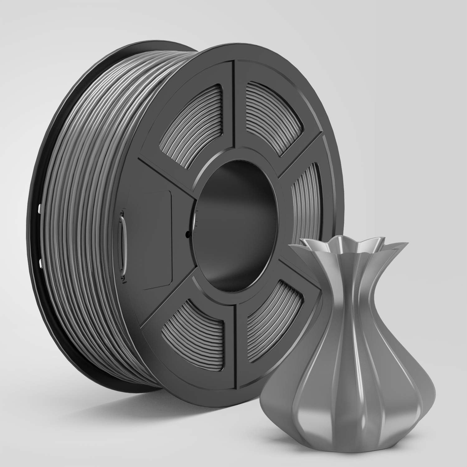 TECBEARS PLA 3D Printer Filament 1.75mm Gray, Dimensional Accuracy +/- 0.02 mm, 1 Kg Spool, Pack of 1